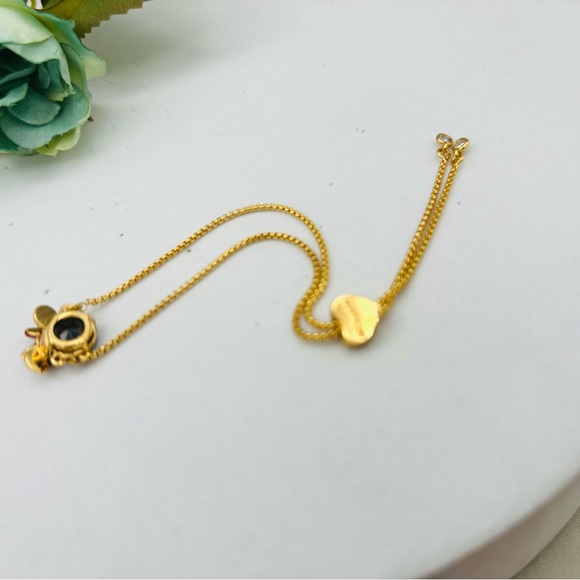 Kate Spade x Disney Minnie Mouse Gold Slider Lariat Bracelet Black Stone - Picture 4 of 6